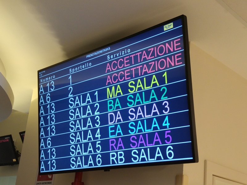  Sistema eliminacode SPS Avanzato visore di sala in Centro diagnostico Bologna